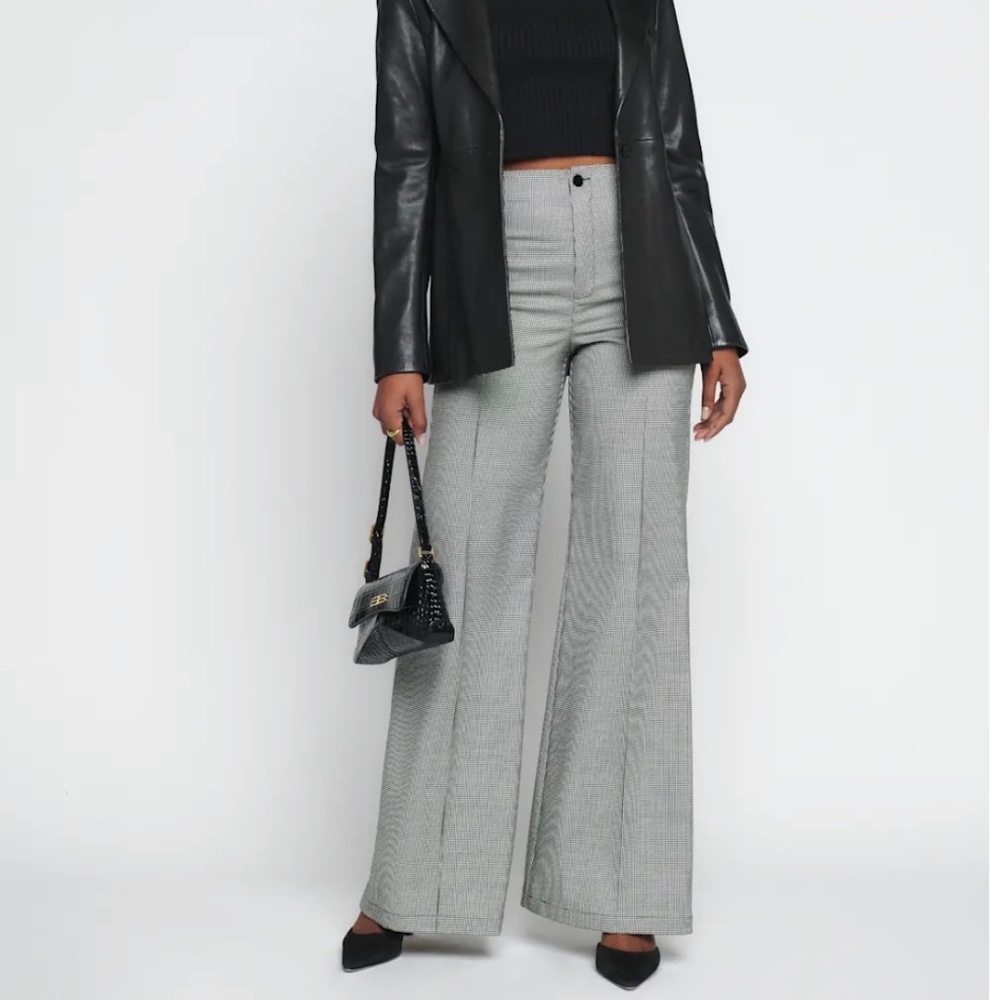 Reformation Petites Silvie Pant Black And White Check - Size 6P